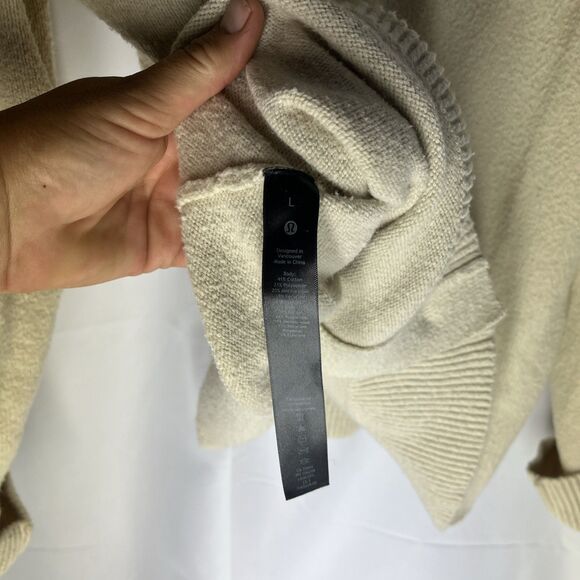 Lululemon Merino Wool Blend Cardigan Large Natural Ivory Beige Men's - Picture 4 of 10
